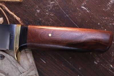 David Reed Cadet 3.75" Fixed Blade / Walnut &amp; Brass Single guard / Polished  D2