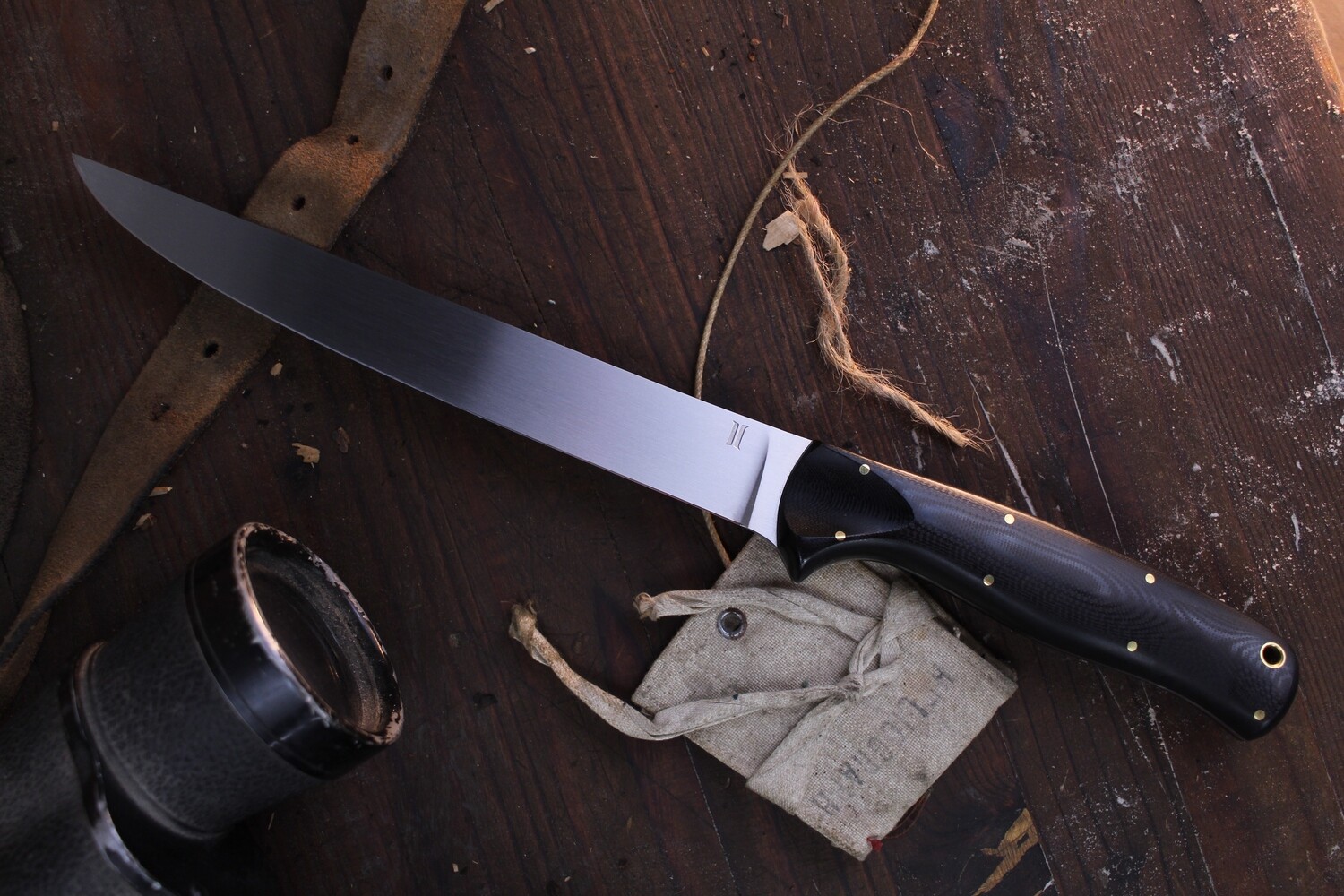 Isley Blades 8&quot; Fillet / Black  Micarta / Satin 14C28N