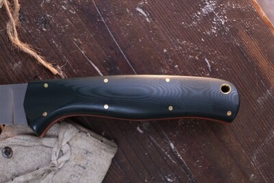 Isley Blades 8" Fillet / Green Micarta & Orange Liners / Satin 14C28N