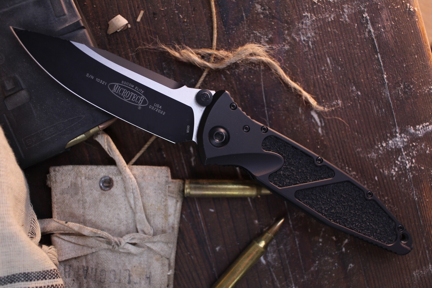 Microtech Socom Elite 4&quot; Manual Knife / Two Tone / Black Drop Point ( Pre Owned )