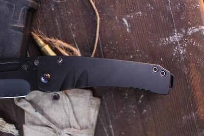 Medford Knife &amp; Tool (MKT) Midi Marauder 3.625” Framelock Folder / Black PVD Titanium / Black PVD S35VN