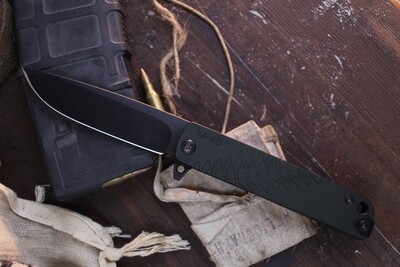 Medford Knife &amp; Tool (MKT) M-48 3.9&quot; Hybrid Framelock Flipper / Green  Aluminum &amp; Titanium / Black PVD S35VN