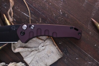 Medford Knife &amp; Tool (MKT) Praetorian Swift 3.3” Auto Plunge Lock Folder / Red Aluminum / Black PVD S35VN