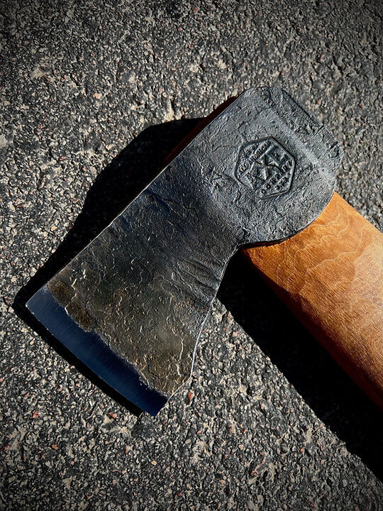 All American Campsite Companion Axe / 19&quot; Curved Hickory Handle / 3.2lb Forge Finished 4140