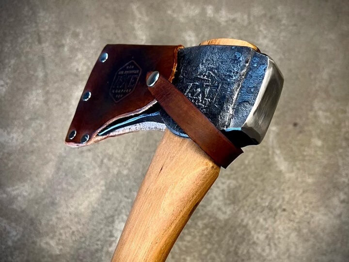 All American Forest Axe / 24&quot; Curved Hickory Handle / 3.2lb Forge Finished 4140