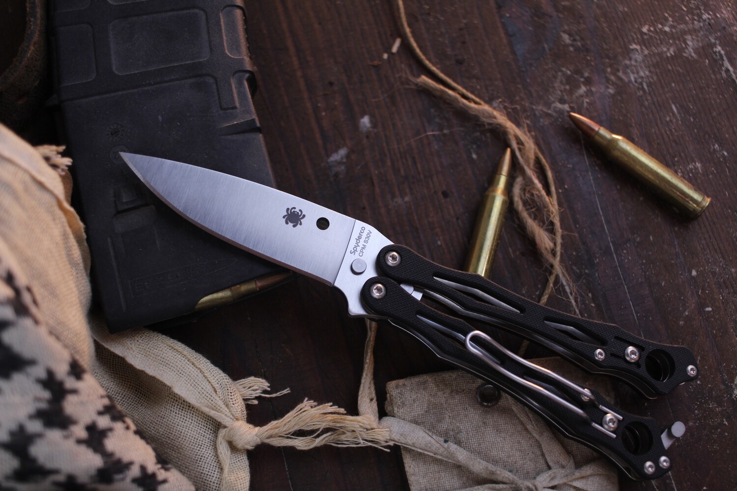 Spyderco SmallFly 2 3.4&quot; Balisong Butterfly Knife / Black G-10 / Satin S30V