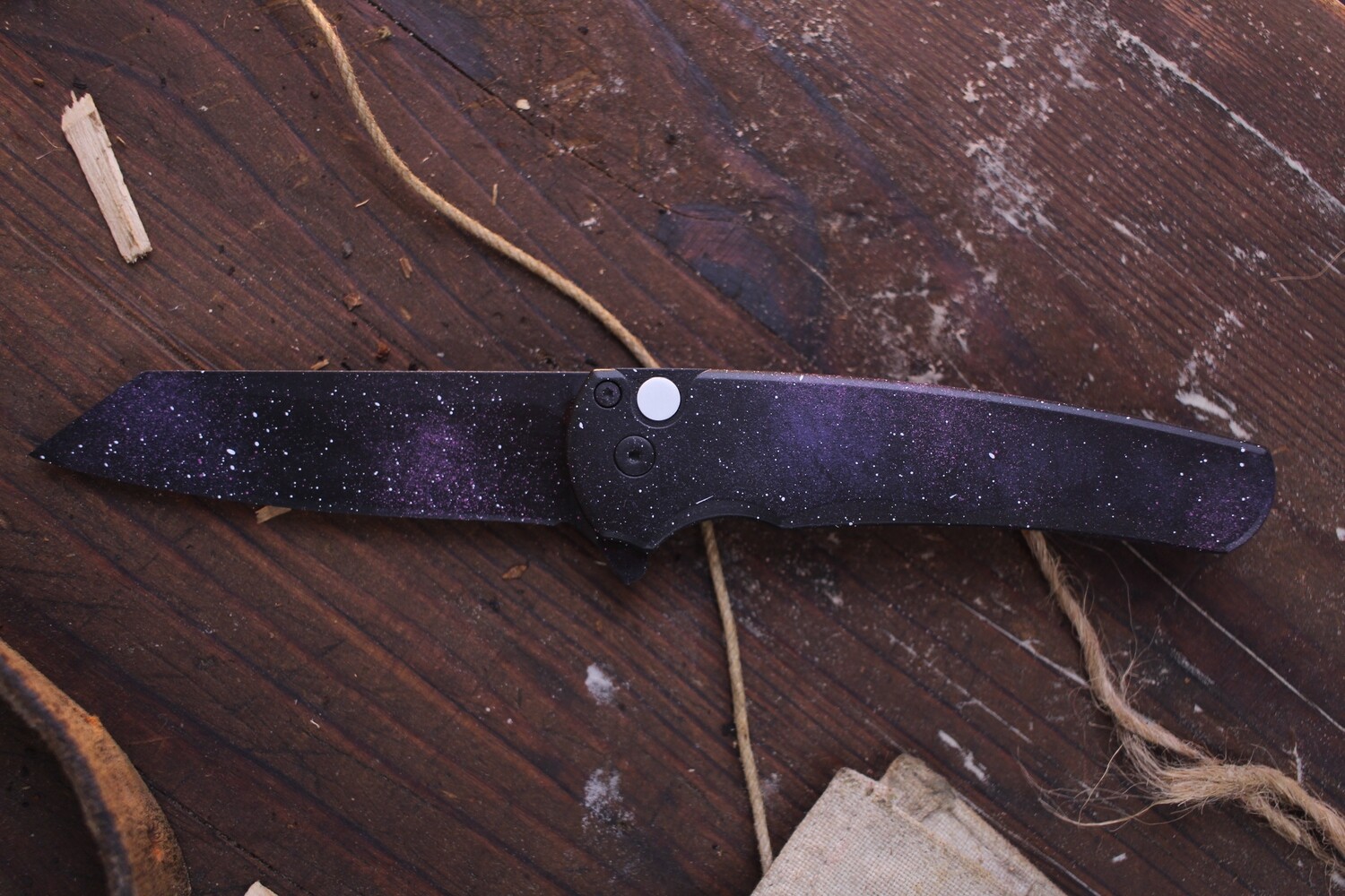 Pro-Tech Malibu 3.30&quot; Manual Reverse Tanto Flipper Knife / GALAXY Aluminum / GALAXY Cerakote CPM-20CV ( Pre Owned )