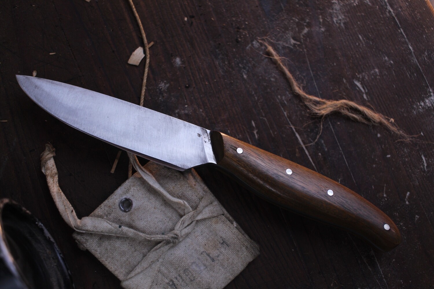 Mark Couch 4.25&quot; Utility Knife / Mango Wood  / Alaskan Forged 52100