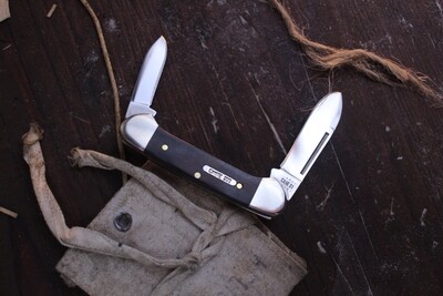 Case Baby Butterbean 2.75" Slipjoint Folder / Smooth Red & Black Micarta / Polished Tru-Sharp Stainless ( Discontinued )