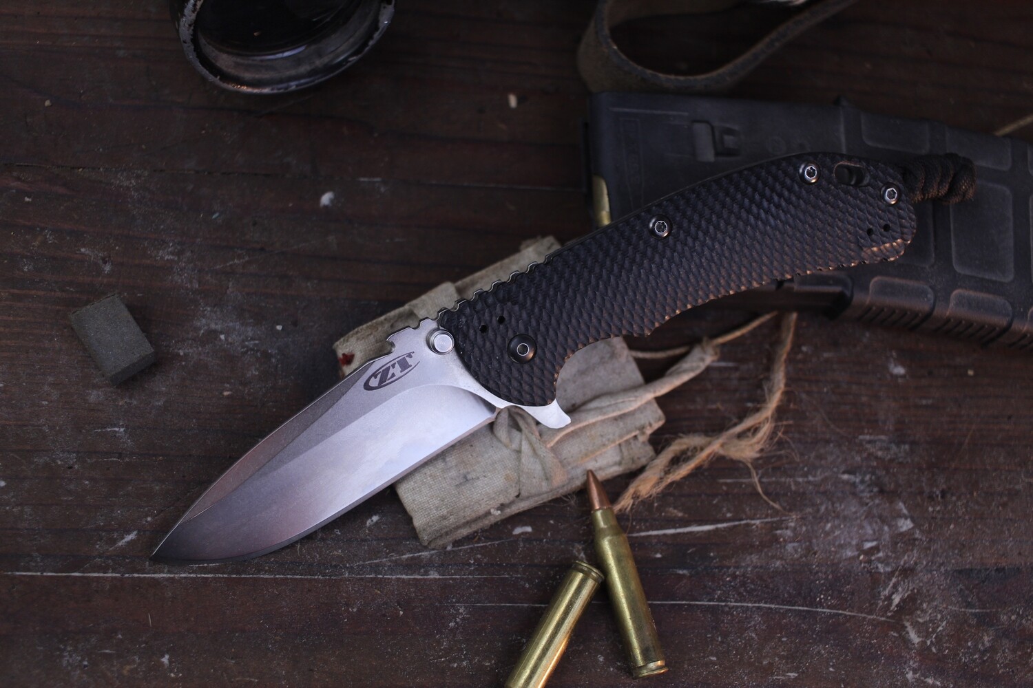 Zero Tolerance 0560 Hinderer 3.75&quot; Framelocal Flipper / Black G-10 / Stonewashed Elmax (Pre-Owned)