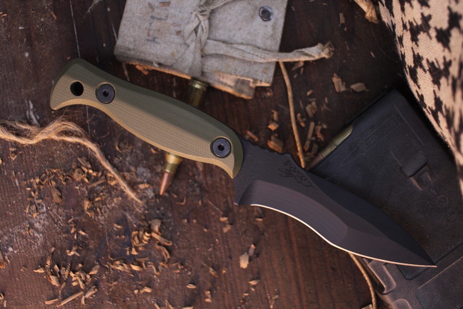 Half Face Blade Extremis 3.5” Fixed Blade / OD Green G-10 / Armor Black Cerakote S35VN