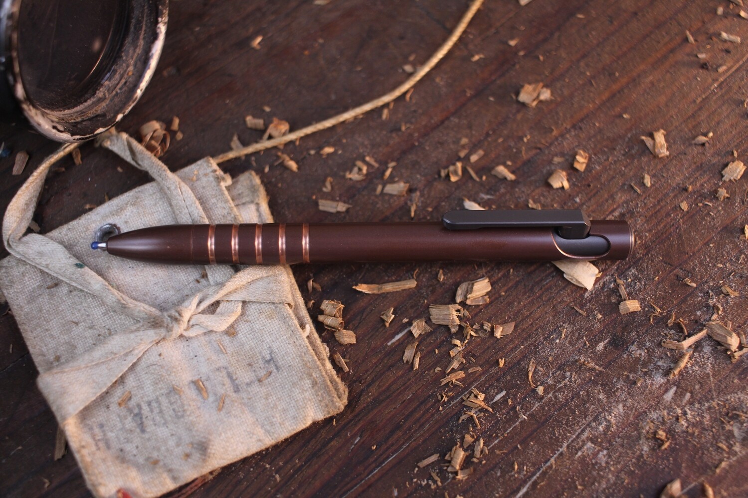 Urban Survival Gear TiScribe-Go Bolt Action Pen / Long 5.36” &amp; 43g / True Copper