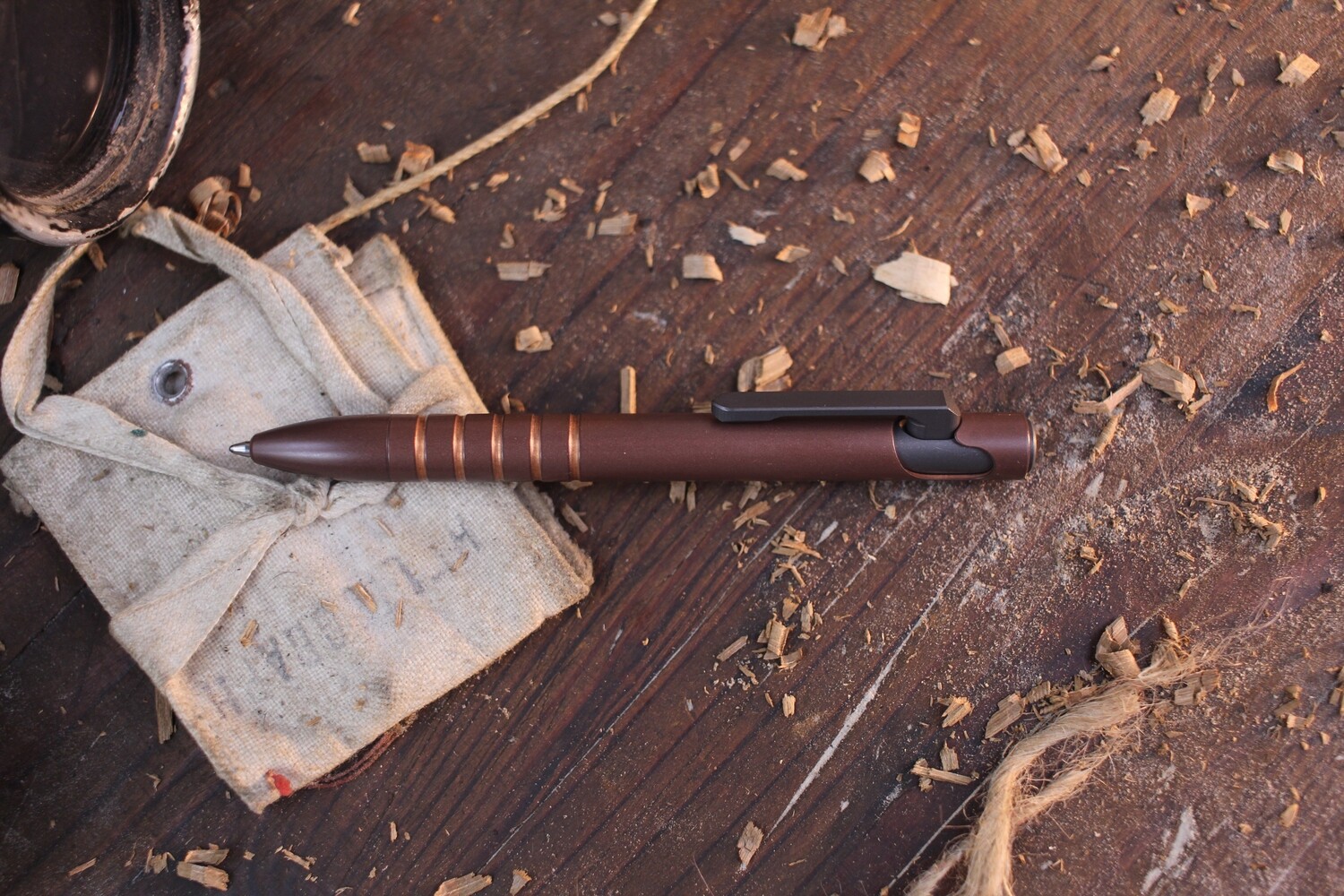 Urban Survival Gear TiScribe-Go Bolt Action Pen / Short 4.76” &amp; 42g / True Copper