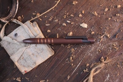 Urban Survival Gear TiScribe-Go Bolt Action Pen / Short 4.76” &amp; 42g / True Copper