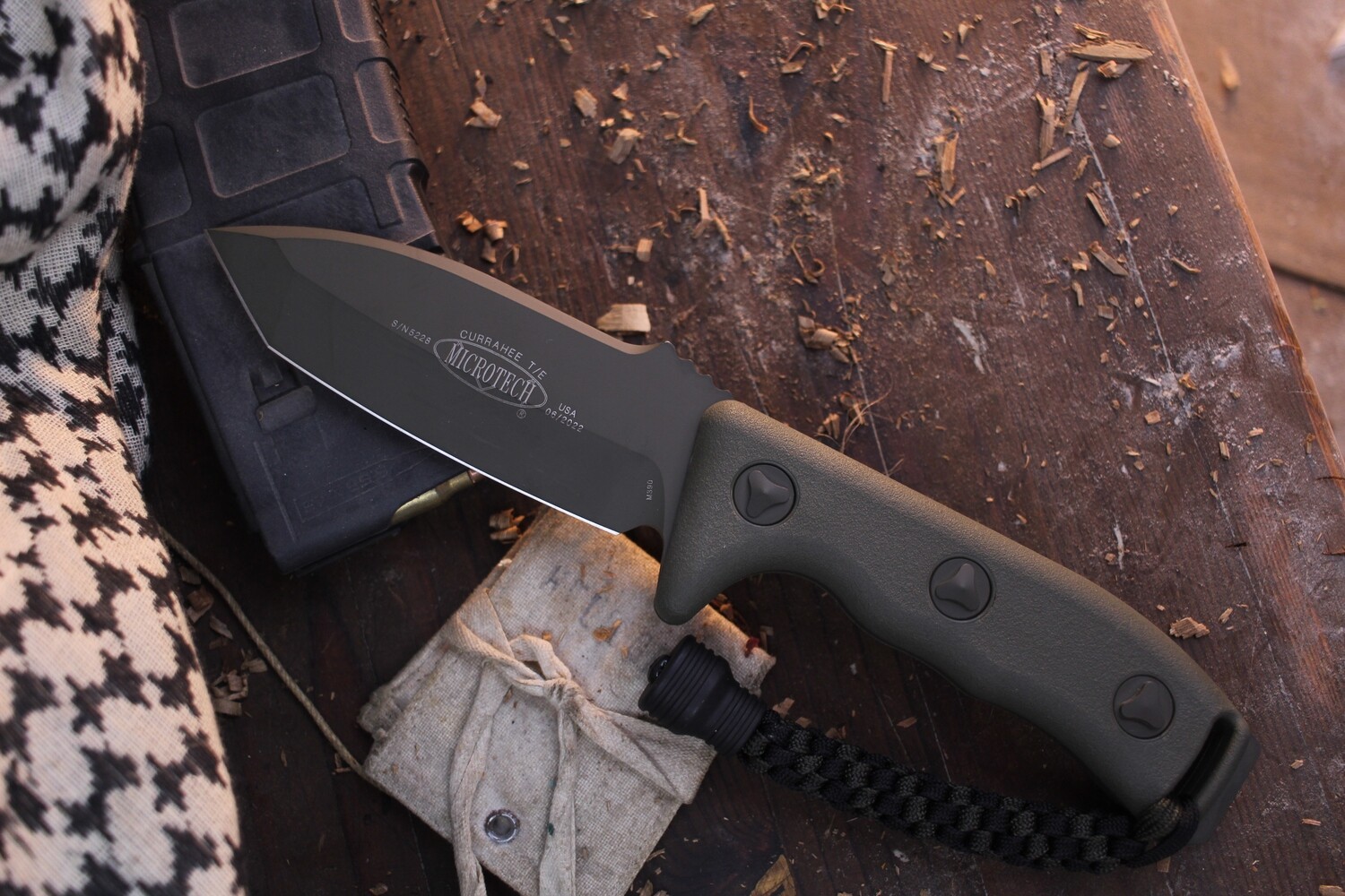 Microtech Currahee 4.5&quot; Fixed Blade Tanto / OD Polymer Handle / OD Green ( Pre Owned )
