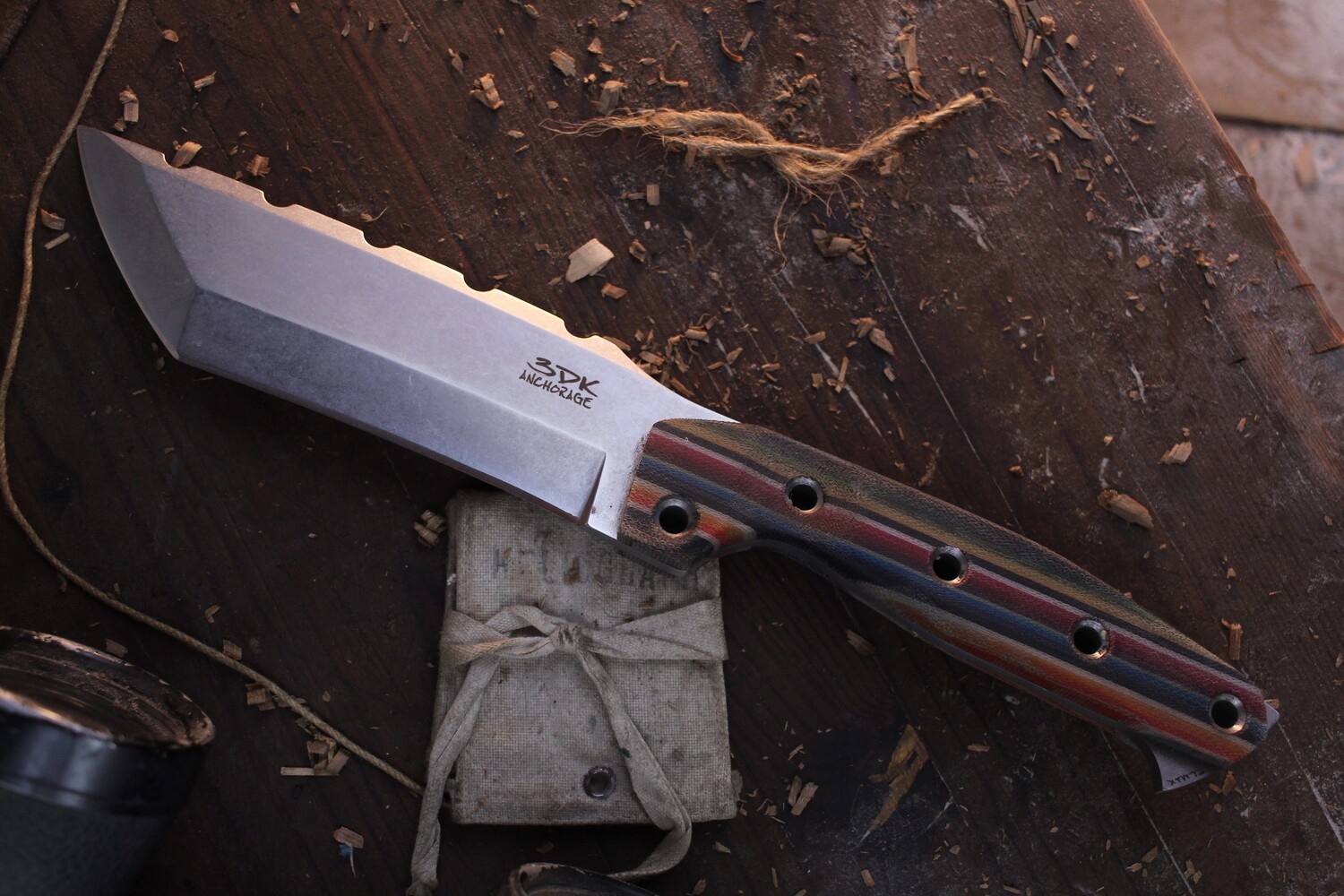 3DK El&#39;Amuk 6&quot; Fixed Tanto Point /  Elmax Blade / Mexican Blanket Micarta
