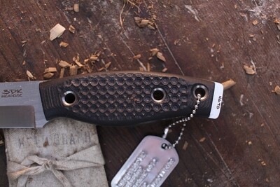 3DK Fuukko 3.75" Fixed Scandi, N690 Blade / DTA Textured Black G-10