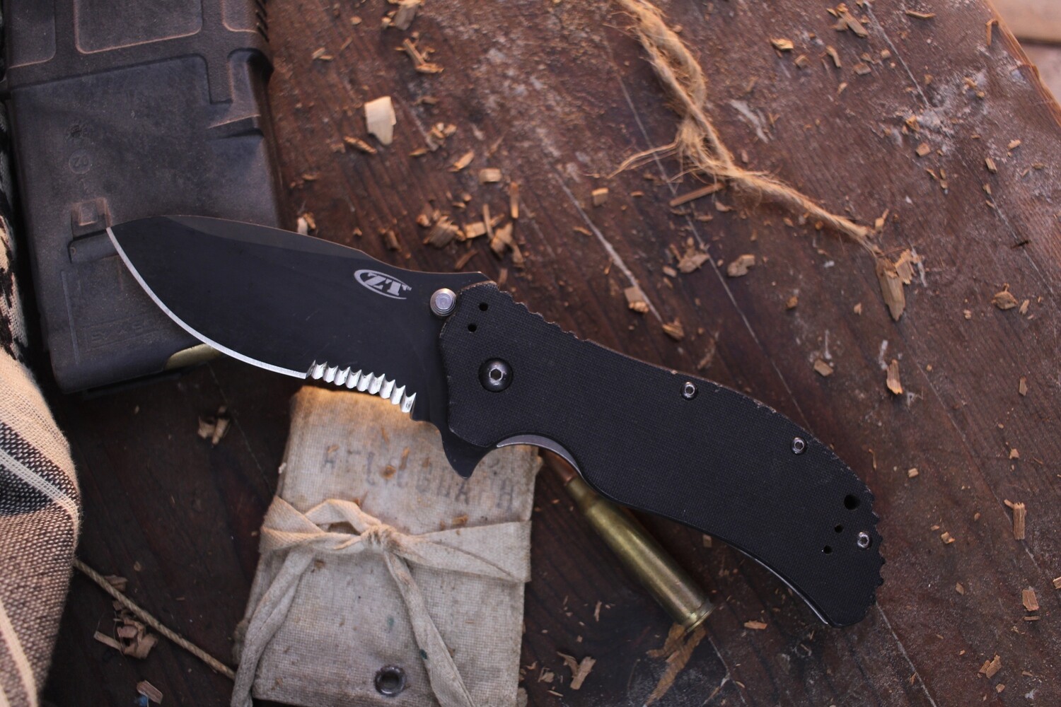 Zero Tolerance 0350ST Ken Onion 3.25&quot; Assisted Opening Knife G10 / Black Serrated ( Pre Owned )