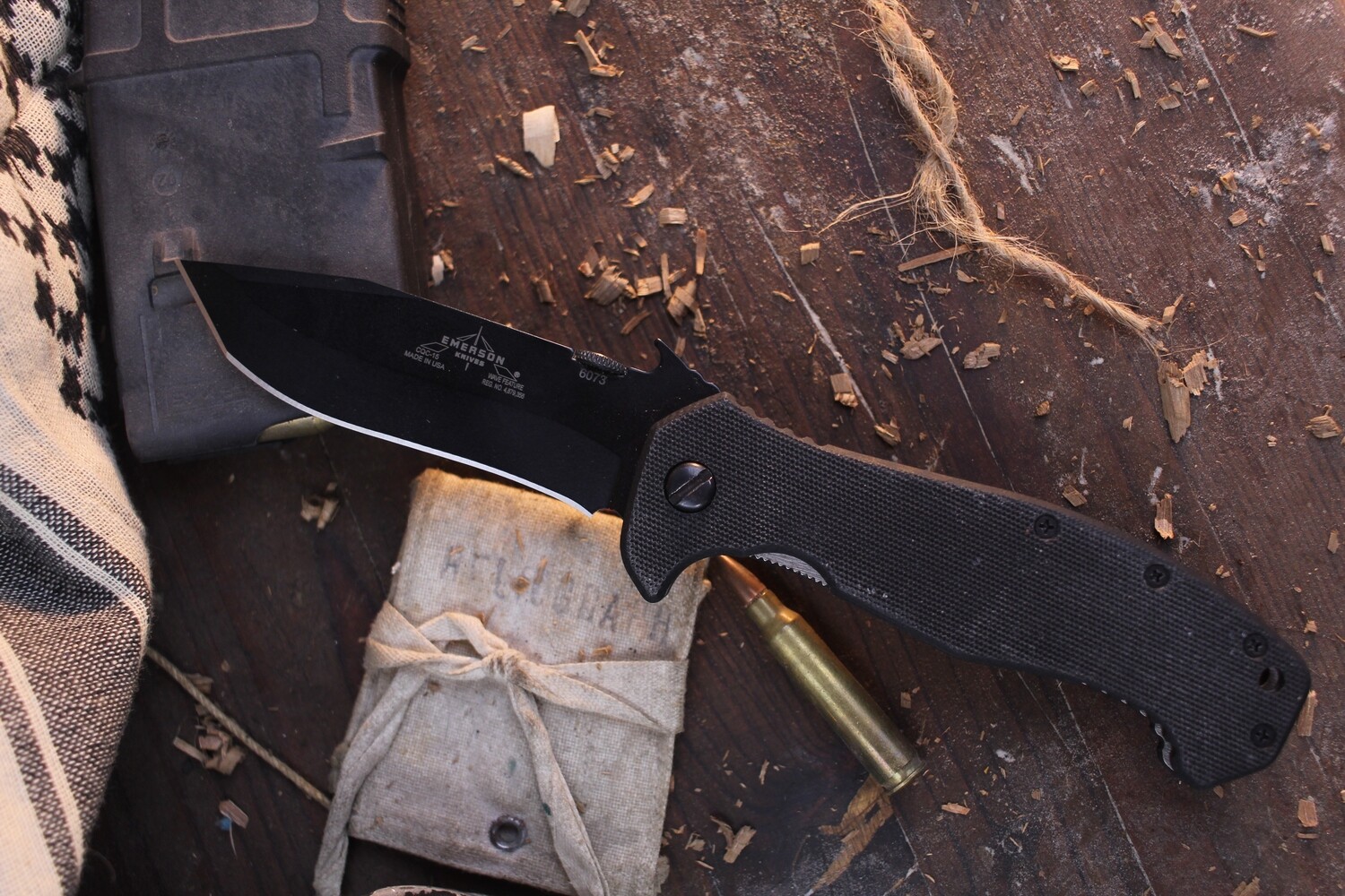 Emerson CQC-15 3.9&quot; Folding Knife / Black G10 / Satin 154CM ( Pre Owned )