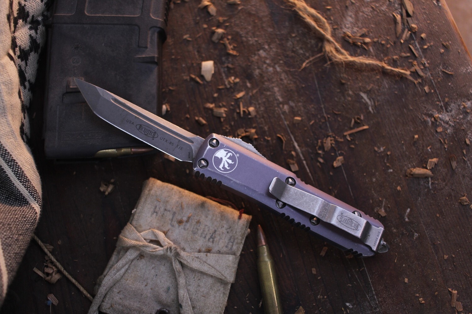 Microtech UTX-85 T/E 3.125&quot; OTF Knife / Apocalyptic / Gray ( Pre Owned )