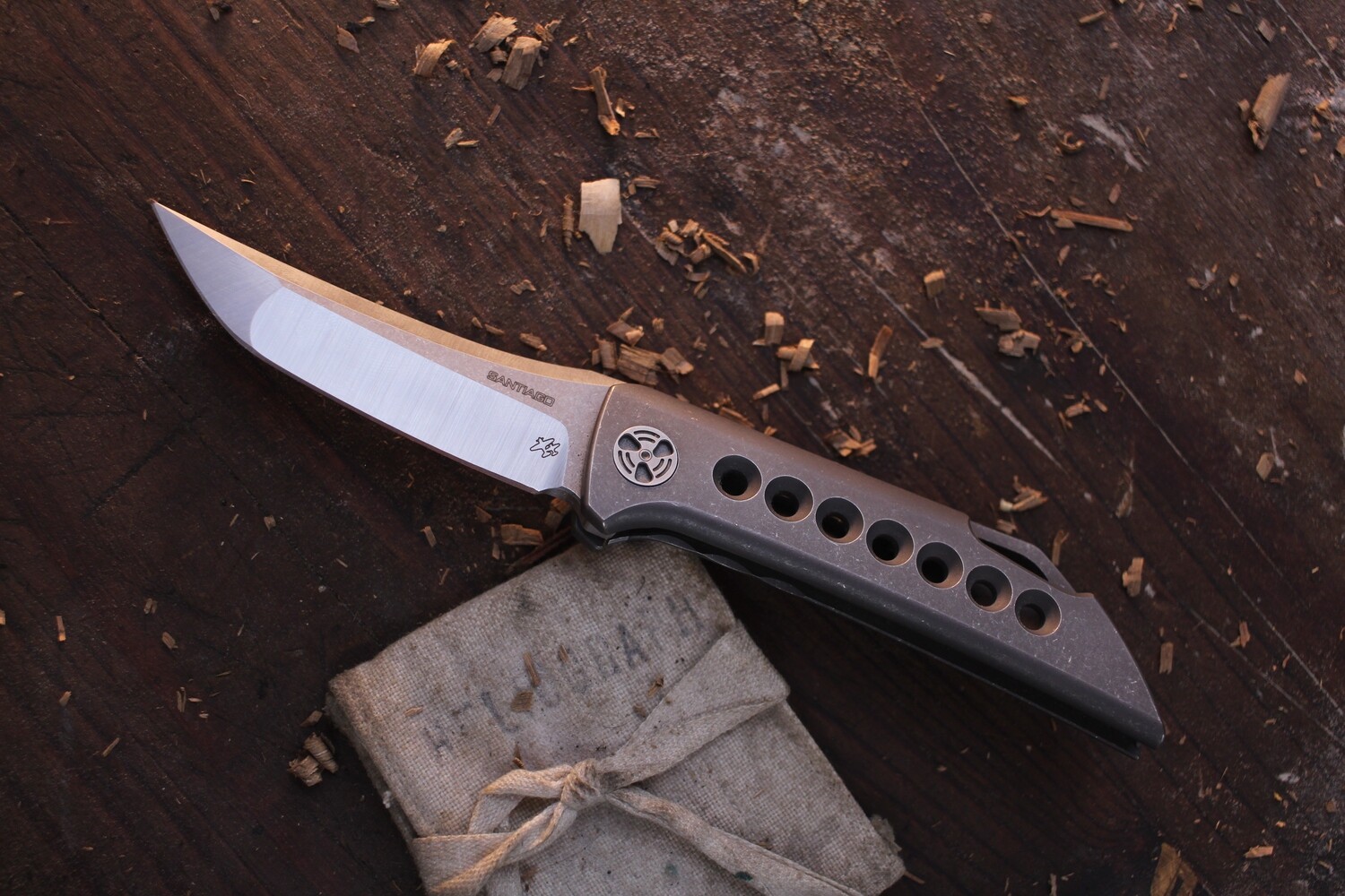 Wingman EDC Yurei Kickstop 3&quot; Folding Knife / Titanium / Two-Tone M390 ( Pre Owned )