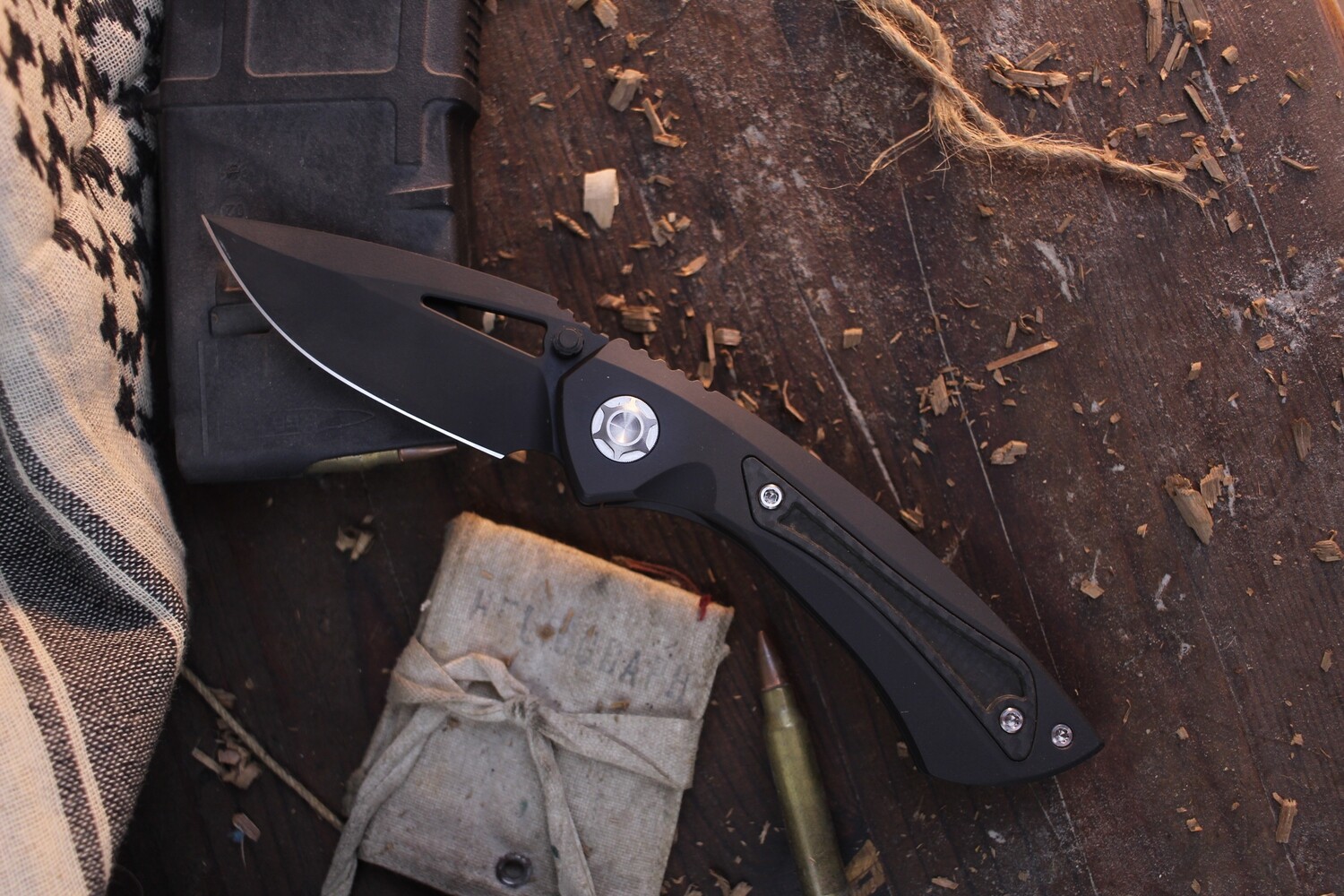 E.O.S. Dorado S 3&quot; Folding Knife / DLC Titanium &amp; Carbon Fiber / DLC S90V