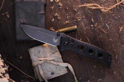 Benchmade Mini Adamas 3.3" AXIS Lock Knife / Black G-10 / Gray Tungsten CruWear ( Pre Owned )