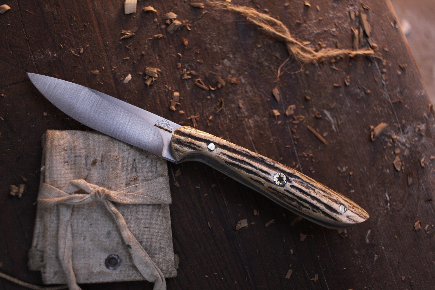 M&amp;W Alaskan Fairview Aristrocrat 3.25&quot; Personal Steak Knife / Moose / Satin AEB-L