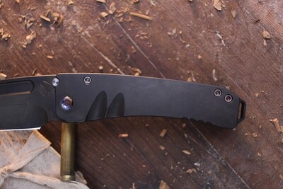 Medford Knife &amp; Tool (MKT) Midi Marauder 3.625” Framelock Folder / Black PVD Titanium / Black PVD S35VN ( Pre Owned )