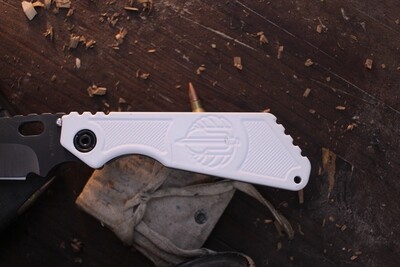 Strider Knives CCKS 2022 SMF 3.875" Framelock Folder / White Logo Aluminum &amp; Flamed Ti / Two Tone Tanto CPM154 ( Pre Owned )