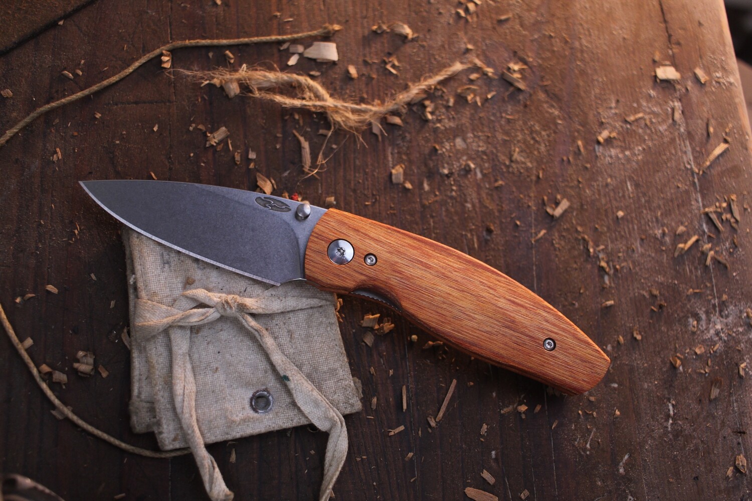 TRM Neutron II 3&quot; Folding Knife / Cocobolo Tek-Wood / Stonewashed 20CV ( Pre Owned )