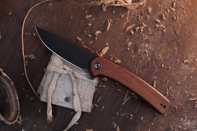 CIVIVI Mini Asticus 3.25" Linerlock Flipper / Cuibourtia Wood / Blackwashed Stainless