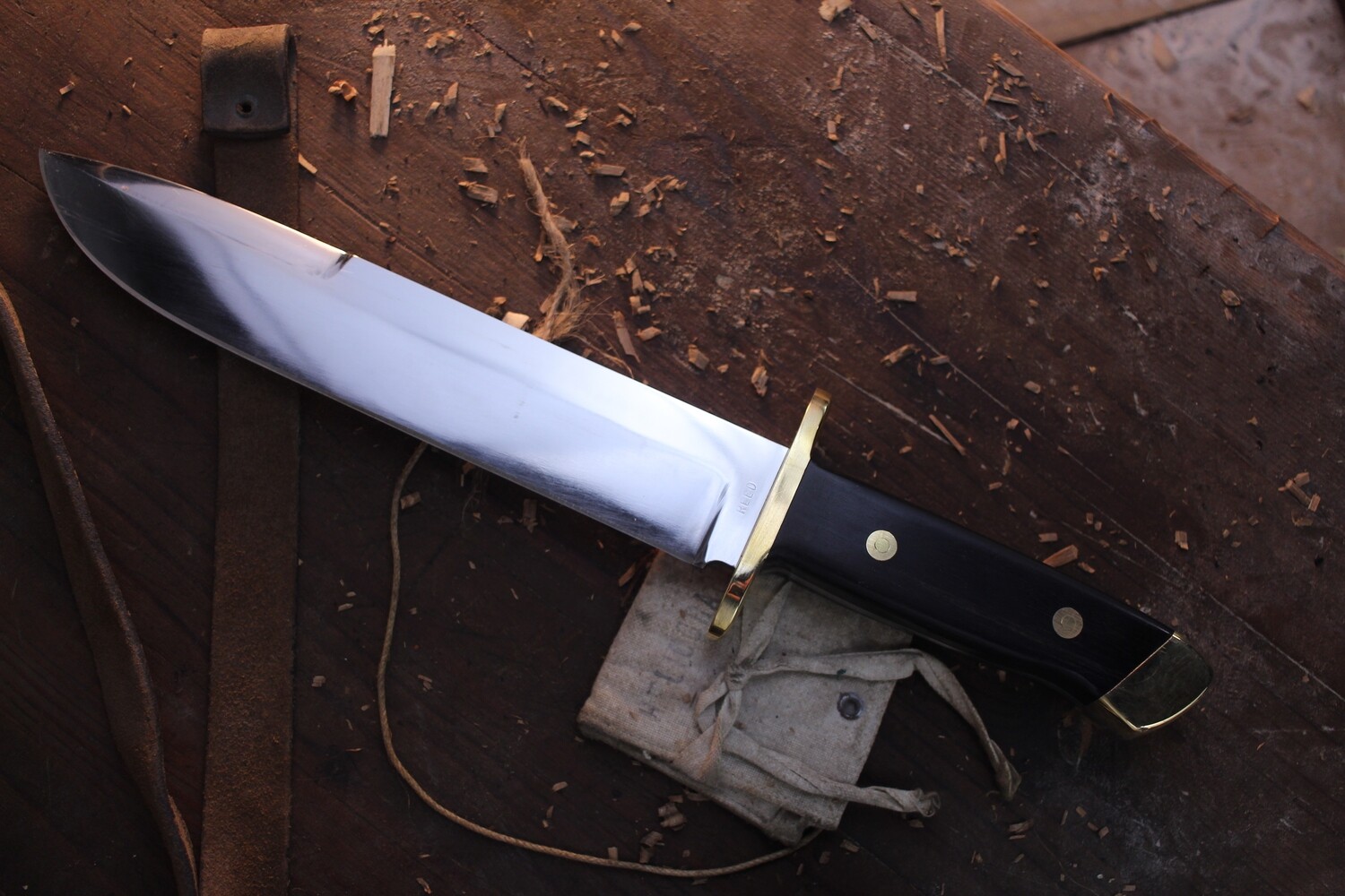 David Reed Taiga Fighter 8.5&quot; Fixed Bowie / Ebony &amp; Brass / Satin D2