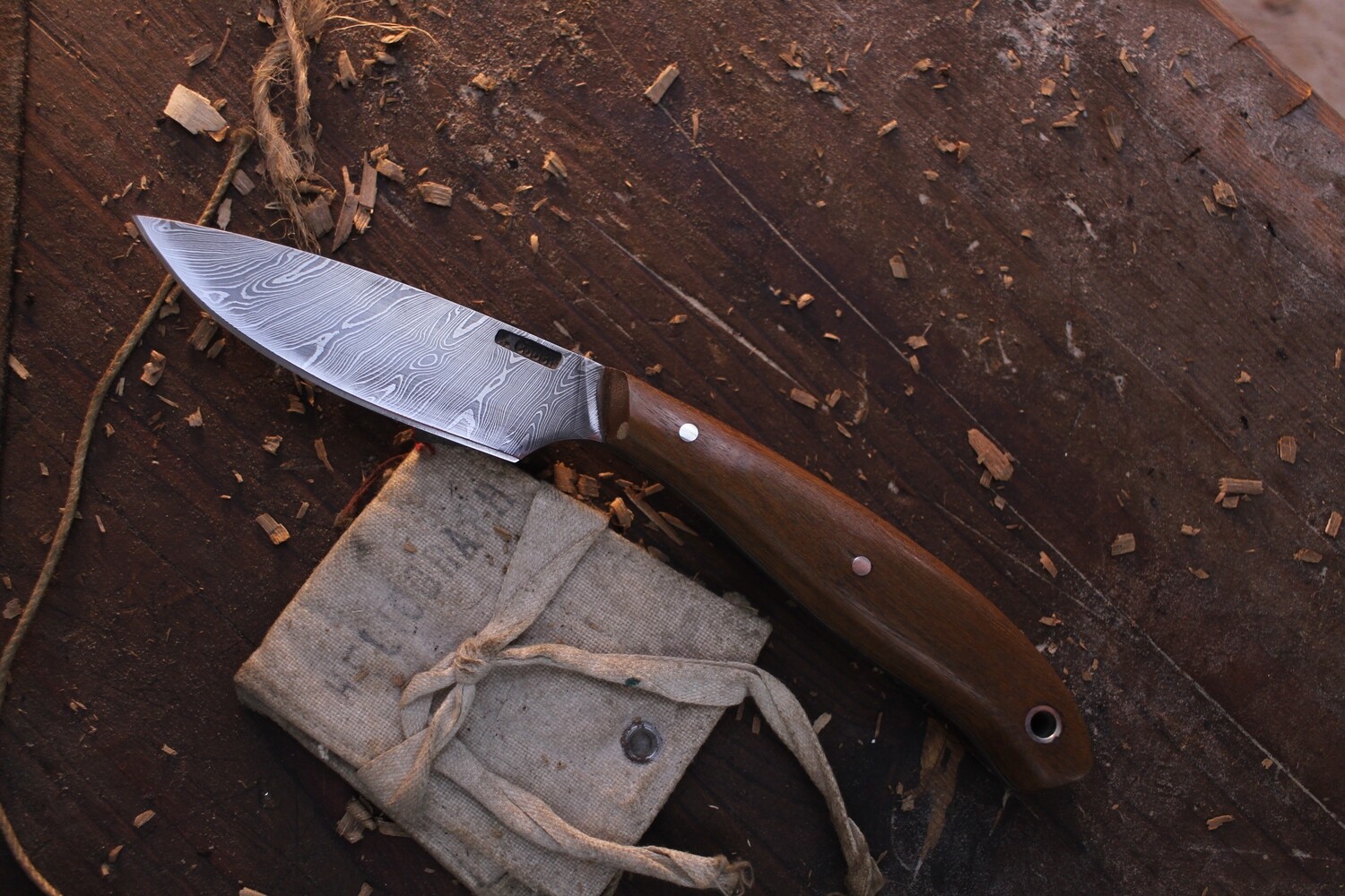 Mark Couch 3.25” Utility / Mango Wood / Alaskan Forged Damascus