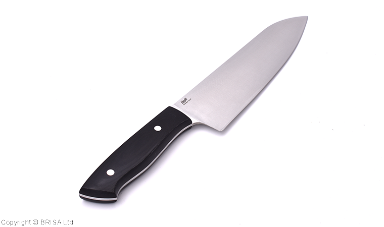 Brisa EnZO Chef 185 7.68&quot; Kitchen Knife / Black Micarta / Satin Sandvik 12C27
