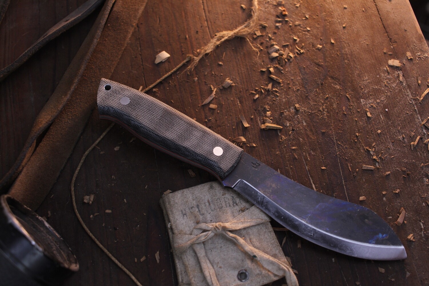 Brisa EnZO Nessmuk 125 4.92” Fixed Blade / Black Micarta / Forge Finish Scandi Ground 80CrV2