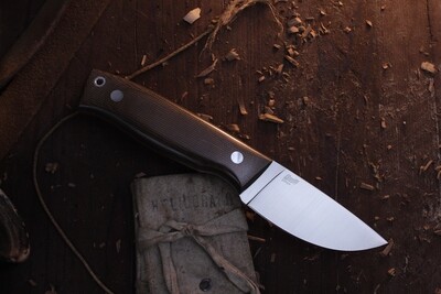 Brisa EnZO Skinner 90 3.54&quot; Fixed Blade / Green Micarta / Full Flat Ground Satin Elmax