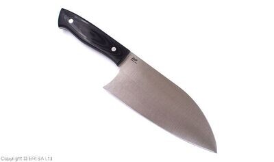 Brisa EnZO Chef 160 6.29&quot; Kitchen Knife / Black Micarta / Satin Sandvik 12C27