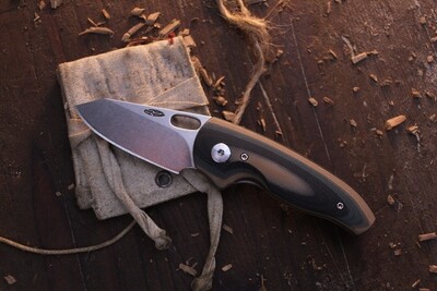 TRM Nerd 2.2" Folding Knife / Cat Eye G-10 / Stonewashed 20CV ( Pre Owned )