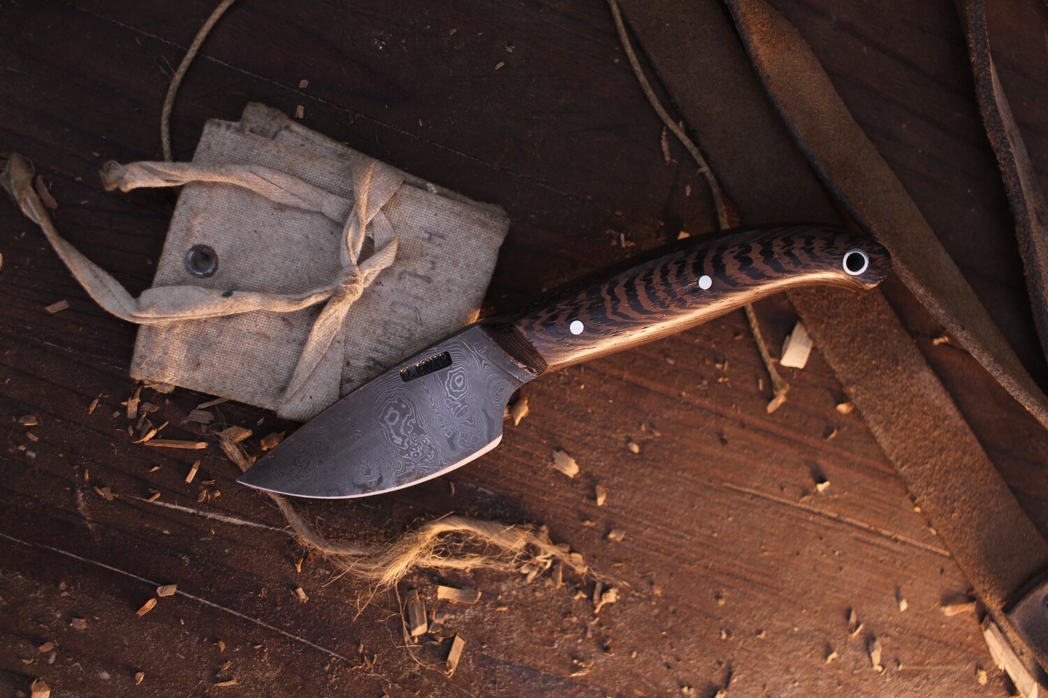 Mark Couch 2.5” Capper / Wenge / Alaskan Forged Damascus