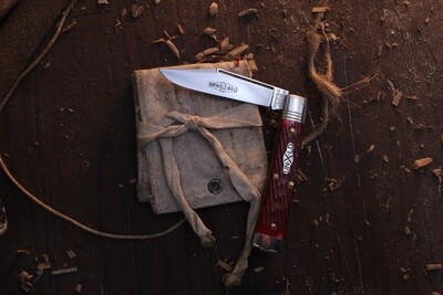 Great Eastern Cutlery #94 2.5" Folding Knife / Garnet Jig Bone / Satin 1095 ( Pre Owned )