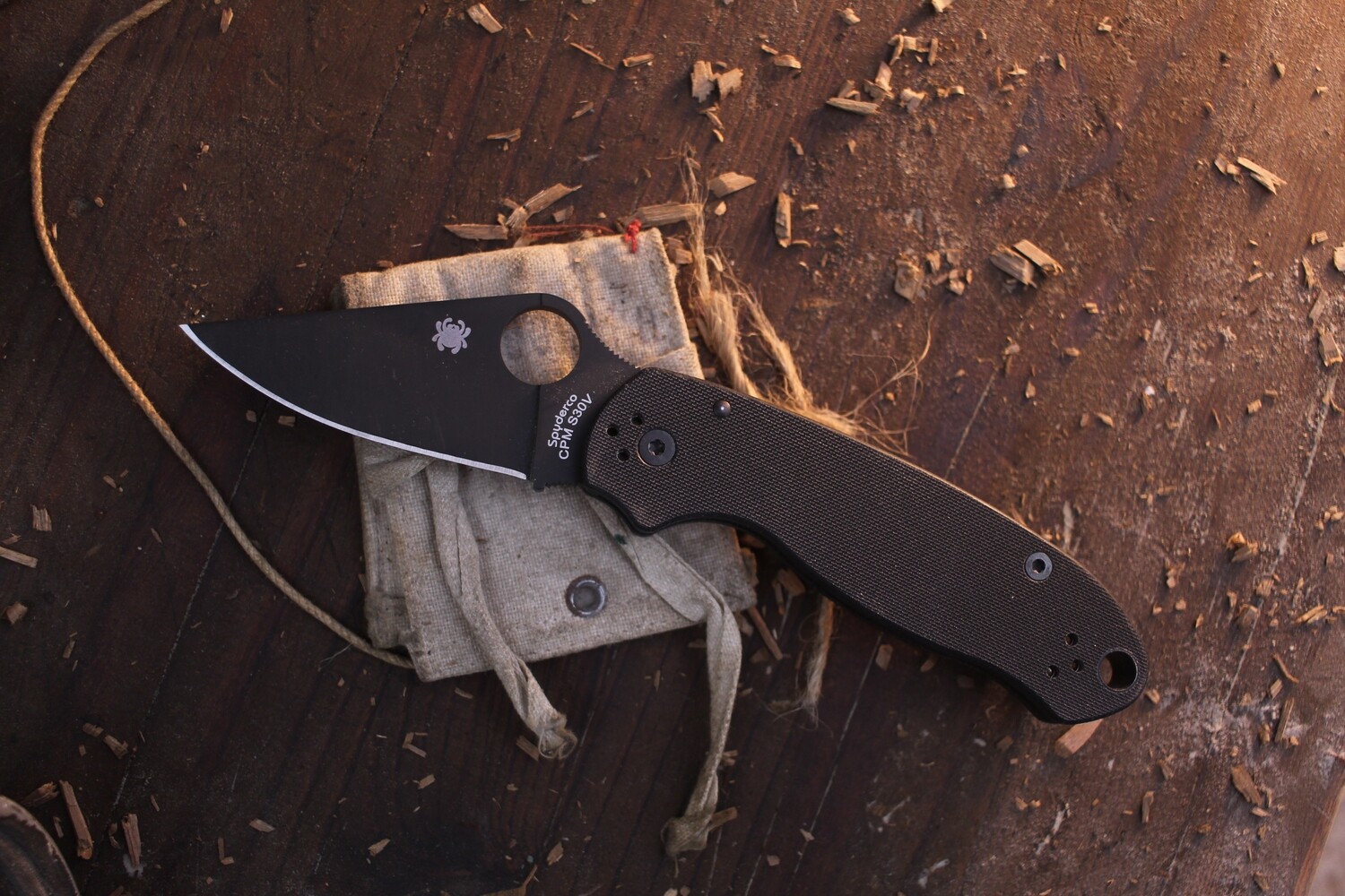 Spyderco Para 3 2.95&quot; Folding Knife / Black S30V / Black G10 ( Pre Owned )