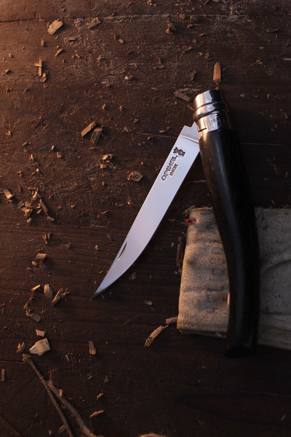Opinel Knives No. 10 3.25&quot; Virobloc Folder / Ebony / Slim Polished Stainless