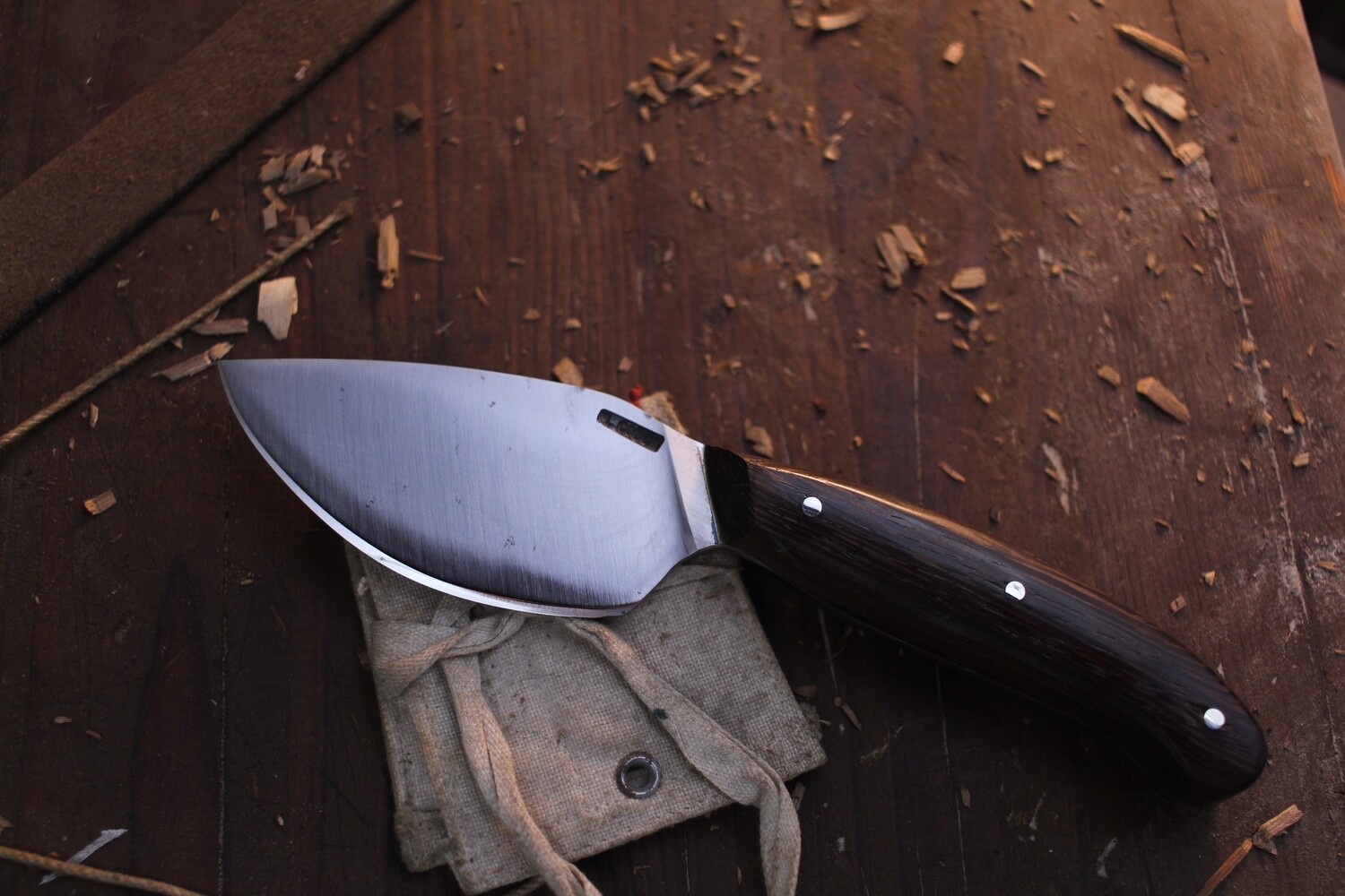 Mark Couch 3.25” Drop Point Skinner / Wenge / Forged Satin 52100
