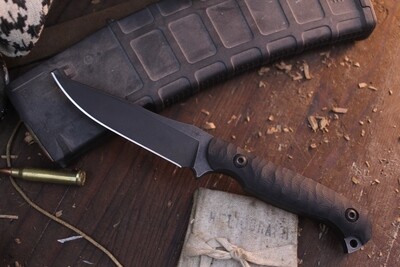 TOOR Knives Krypteia Carbon 4” Fixed Blade / Sculpted Black G-10 / Black S35V ( Pre Owned )