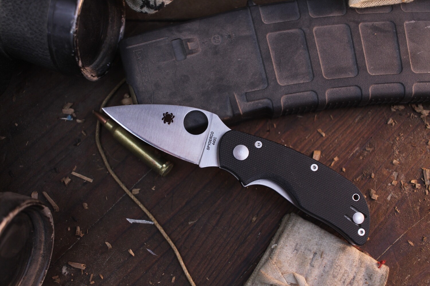 Spyderco Cat 2.44&quot; Folding Knife / Black G10 / Satin 440C ( Pre Owned )