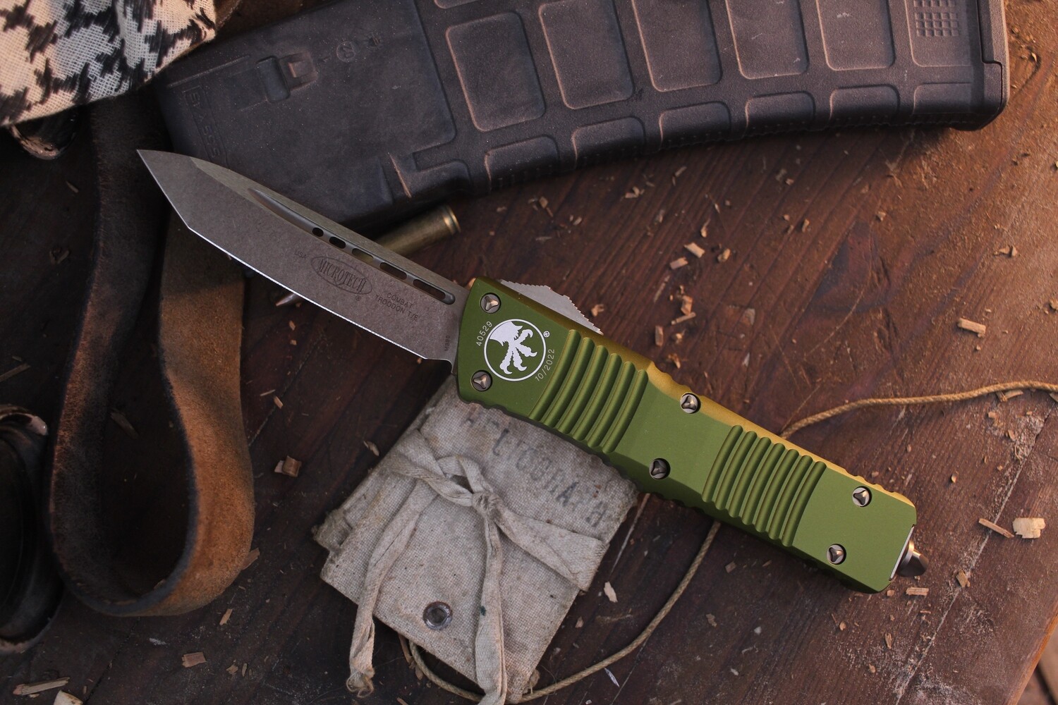 Microtech Combat Troodon T/E 3.8” OTF Auto / OD Green Aluminum / Bronze