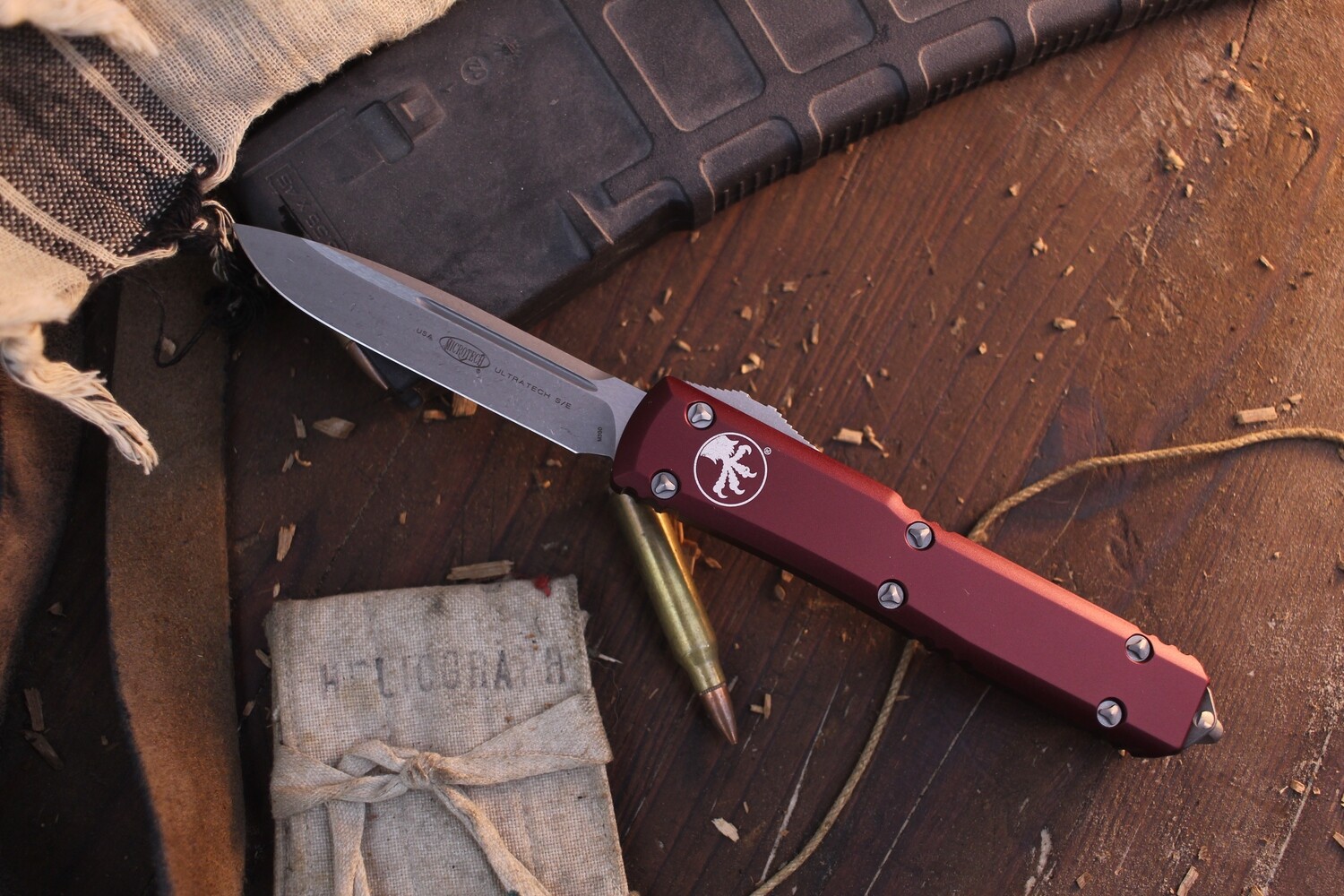 Microtech Ultratech S/E 3.4” OTF Auto / Merlot Aluminum / Apocalyptic