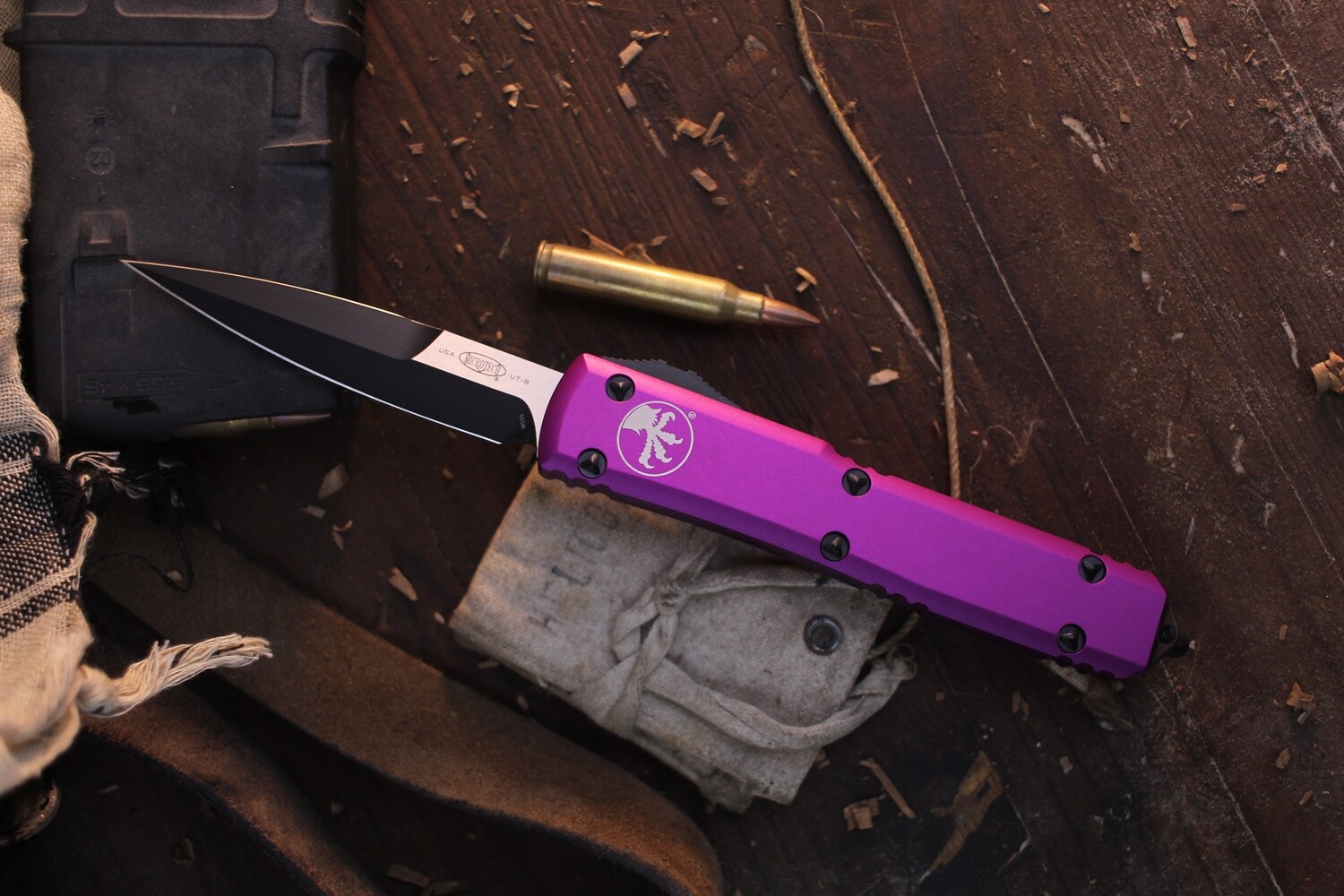 Microtech Ultratech 3.4” Bayonet OTF Auto / Voilet Aluminum / Two Tone
