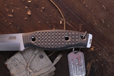 3DK Fuukko 3.75" Fixed Scandi, N690 Blade / DTA Textured Black Micarta